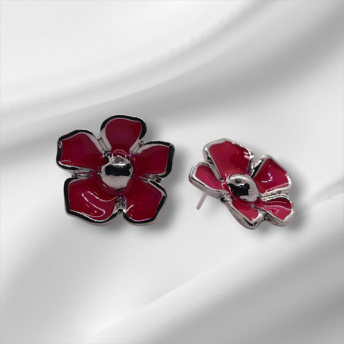 The Floral Earrings (Steel)